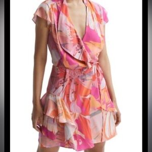 Reiss floral wrap dress